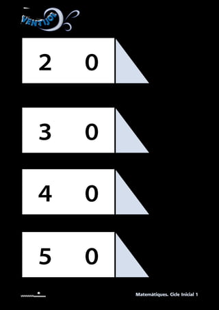 VEN T IJO
L
VEN T IJO
L
Matemàtiques. Cicle Inicial 1
UNITAT 5. Targetes per retallar i representar les unitats
i les desenes.
02
03
04
05
 