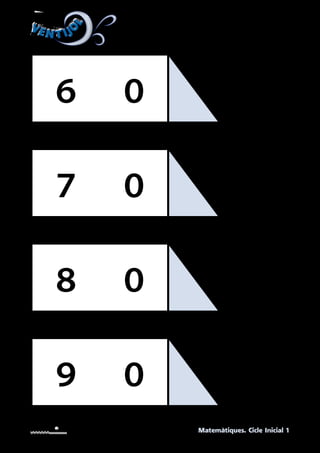 VEN T IJO
L
VEN T IJO
L
Matemàtiques. Cicle Inicial 1
UNITAT 5. Targetes per retallar i representar les unitats
i les desenes.
06
07
08
09
 