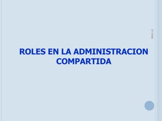 05/06/09 ROLES EN LA ADMINISTRACION COMPARTIDA 