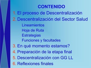 Descentralizacion general DE LA SALUD | PDF