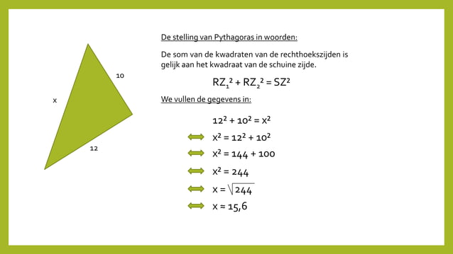 De schuine zijde berekenen | PPT