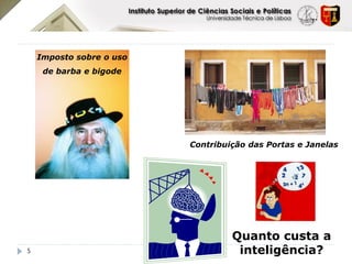 Imposto sobre o uso
     de barba e bigode




                          Contribuição das Portas e Janelas




                                   Quanto custa a
5                                   inteligência?
 