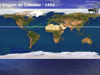Linha de Alcaçovas (1479) Açores Canárias Viagem de ida Viagem de regresso A Viagem de Colombo - 1492 Exerc. 3 da F.T. 