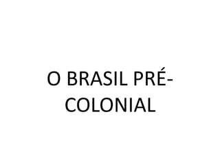 O BRASIL PRÉ-
  COLONIAL
 