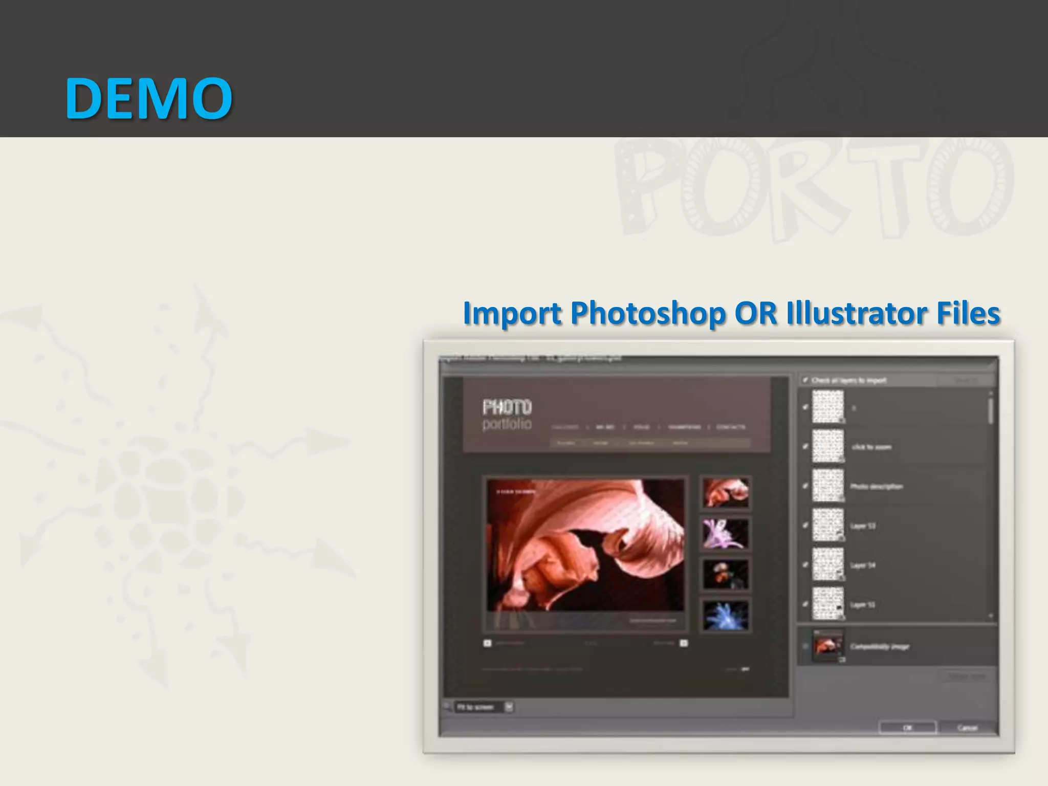 DEMOImport Photoshop OR Illustrator Files