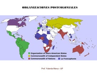 ORGANIZACIONES POSTCOLONIALES
Prof. Yolanda Marco - UP
 