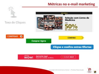 Copyright (®) Ecommerce School – Proibida Reprodução
Taxa de Cliques
Métricas no e-mail marketing
 