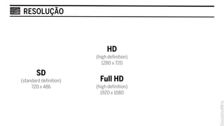 RESOLUÇÃO



                             HD                     2K
                        (high definition)      (cinema...