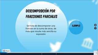 DESCOMPOSICIÓN EN FRACCIONES PARCIALES
 