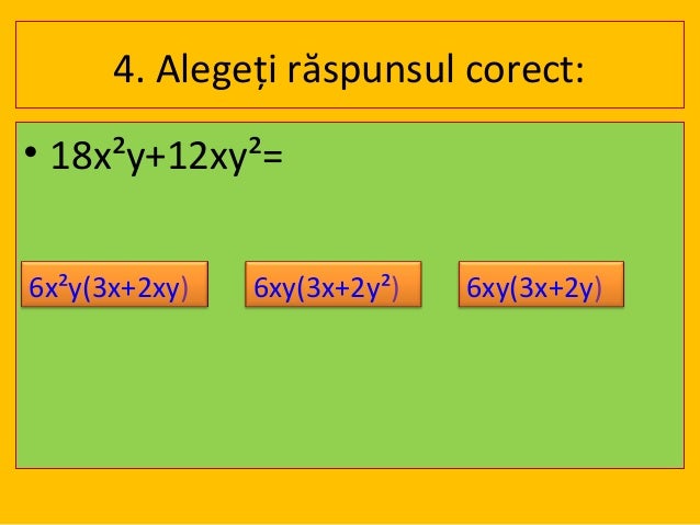 Descompuneri In Factori Metoda Factorului Comun