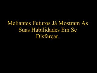 Meliantes Futuros Já Mostram As Suas Habilidades Em Se Disfarçar. 