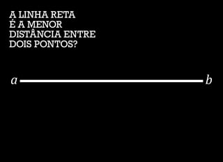 A LINHA RETA
É A MENOR
DISTÂNCIA ENTRE
DOIS PONTOS?
 