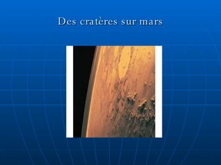 Des cratères sur mars 