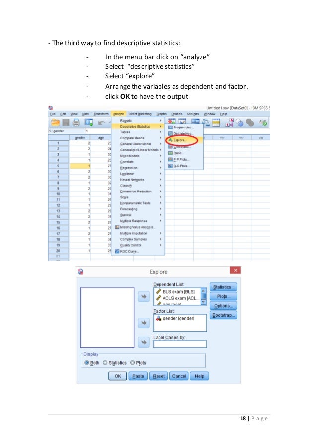 Descriptive Statistics Spss Descriptive Statistics Spss