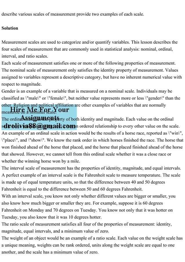 describe various scales of measurement provide two examples of each .pdf