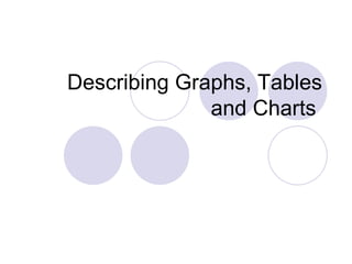 Describing Graphs, Tables and Charts  