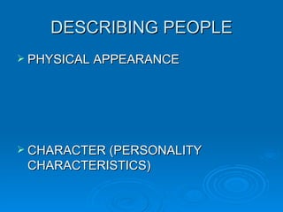 describing people PPT describing people PPT