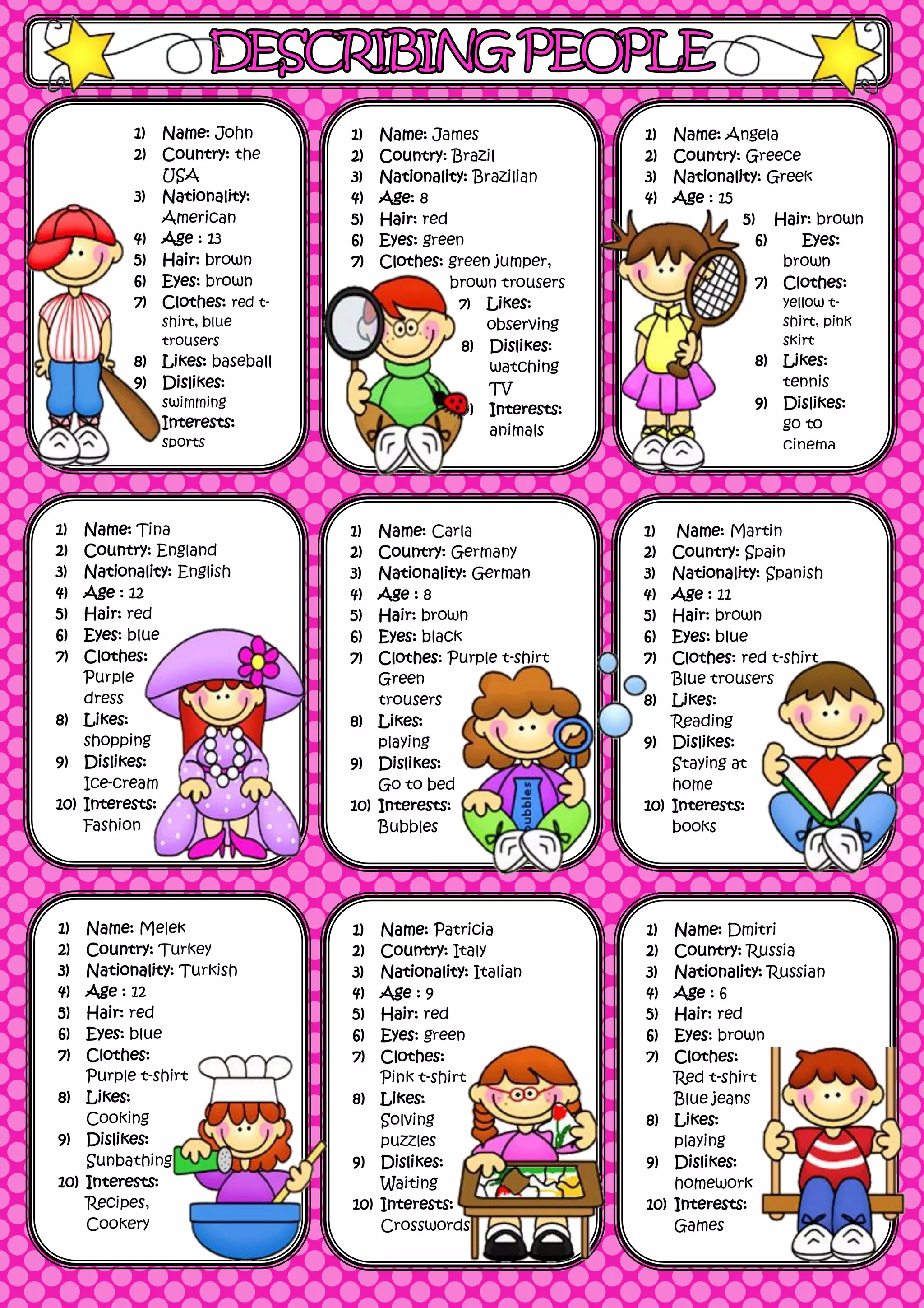 Worksheets - Describing people | PDF