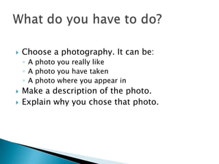 Describing a photo | PPT