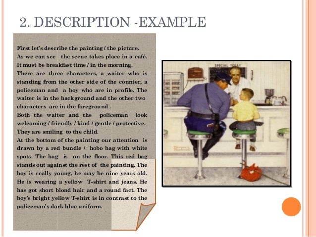 how to describe a picture in an essay examples