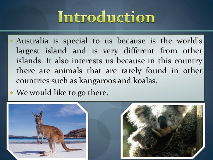 Describing a place australia