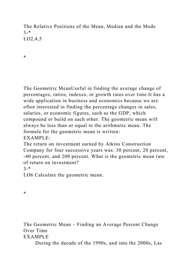 Describing DataNumerical MeasuresChapter 3McGraw-.docx