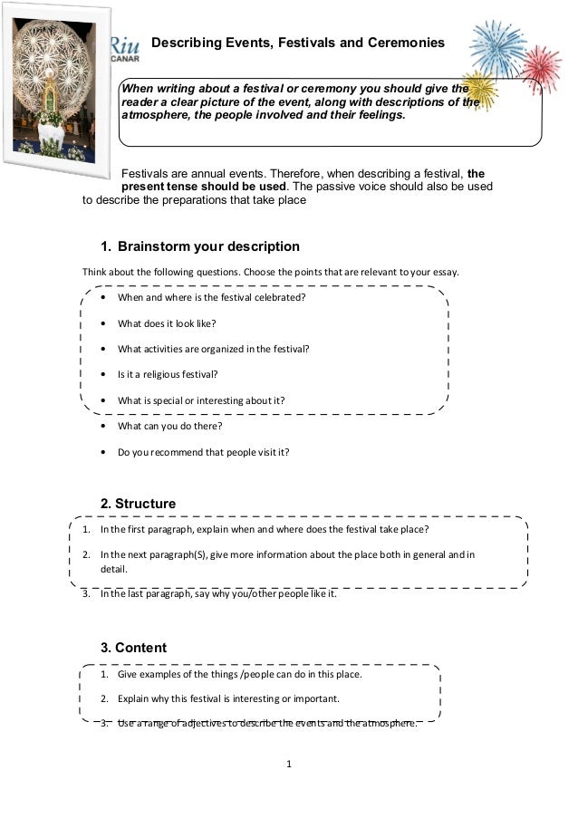 Festivals Free Essay Example describe a festival essay