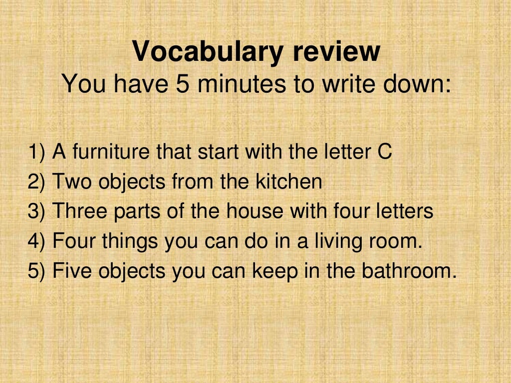 Describing a house