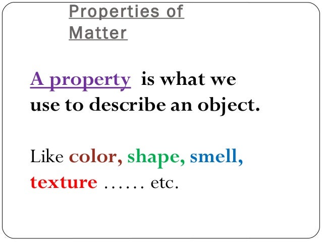 describing matter describe matter