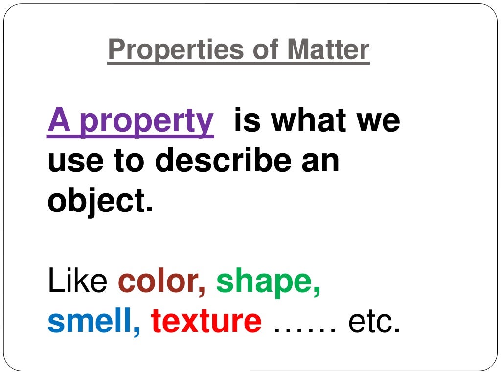 Describing matter2