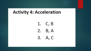 describing motion and different physical quantities