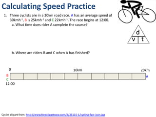 How do I convert between m/s and km/h?
km
h
=1 m
s = m
s
 