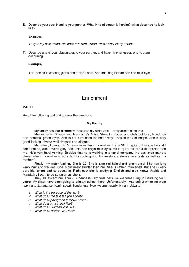 Describe a person essay example