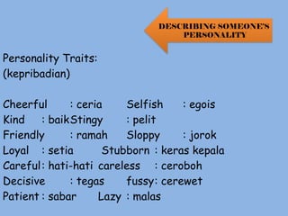 Describing People and personalities 7th grader.pptx
