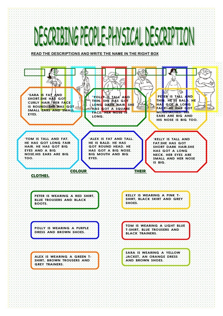 Describing People Worksheet