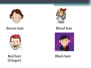 Brown hair Blond hair
Red hair Black hair
(Ginger)