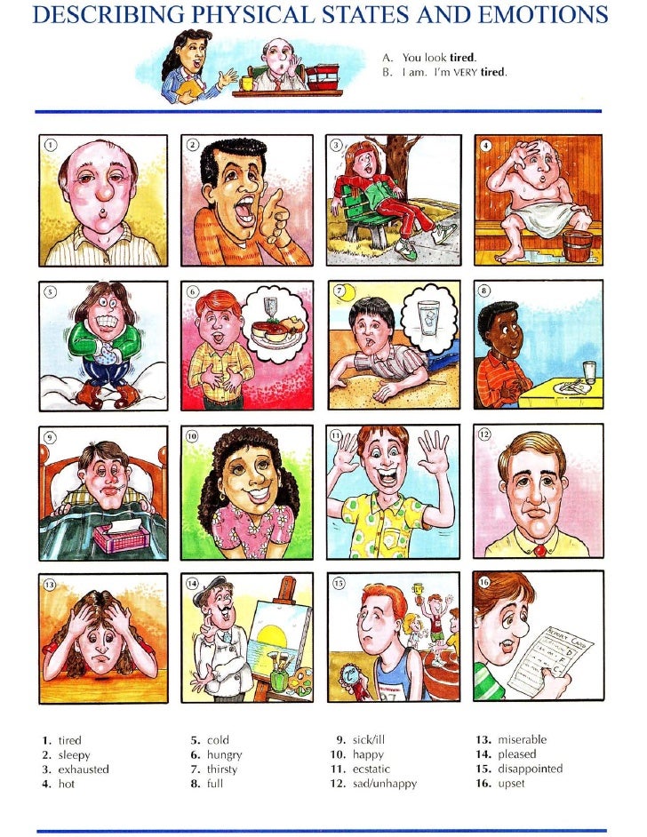 Describing physical states and emotions