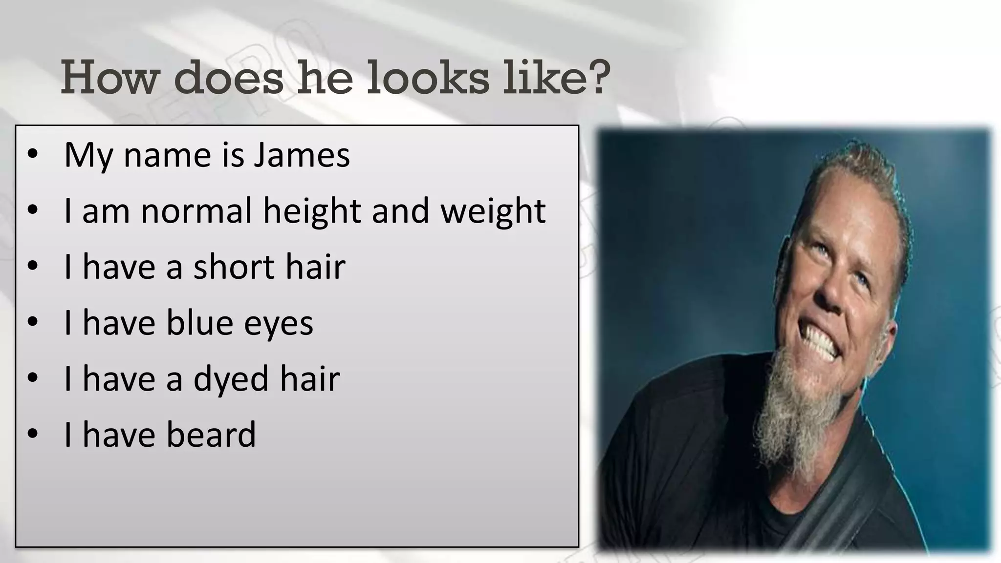 Describing someone physical appearance examples | PPTX