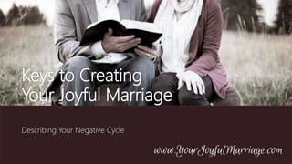 Keys to Creating
Your Joyful Marriage
Describing Your Negative Cycle
 