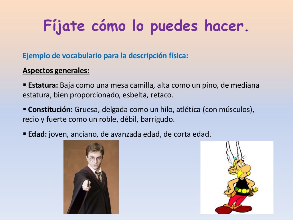 Describir personas