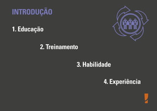 INTRODUÇÃO
1. Educação
2. Treinamento
3. Habilidade
4. Experiência

 