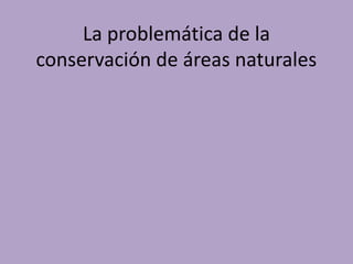 La problemática de la
conservación de áreas naturales
 