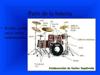 Parts de la bateria Bombo, goliat, caixa, xarles, timbalas,plats... 