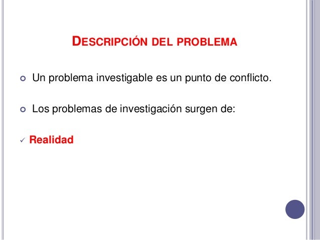 Descripción del problema