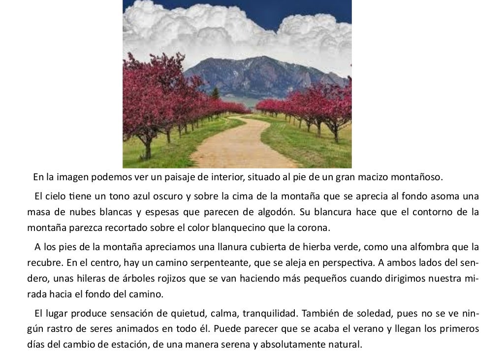 Descripción de paisajes