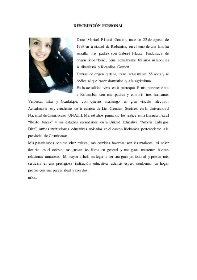 Descripción personal