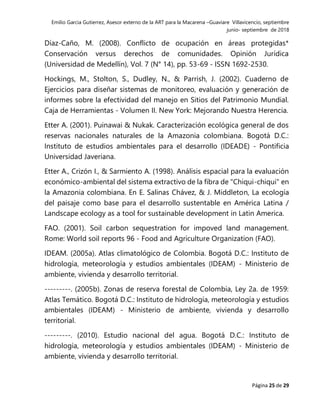 Emilio Garcia Gutierrez, Asesor externo de la ART para la Macarena –Guaviare Villavicencio, septiembre
junio- septiembre d...