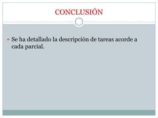 Descripcion d tareas