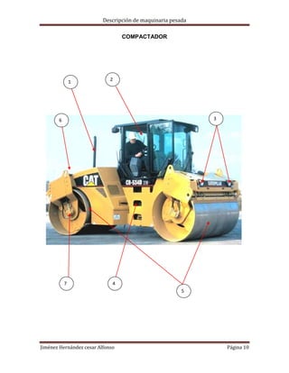 Descripción de maquinaria pesada
COMPACTADOR

1

2

3

6

7

4
5

Jiménez Hernández cesar Alfonso

Página 10

 