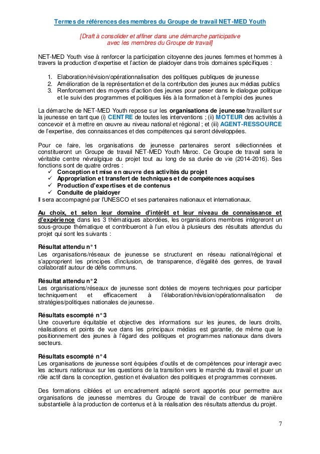 Descriptif du projet et des activités proposées. Charte d'adhésion et…